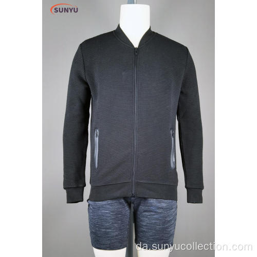 Mænds Standcollar Longsleeve Sweatjacke